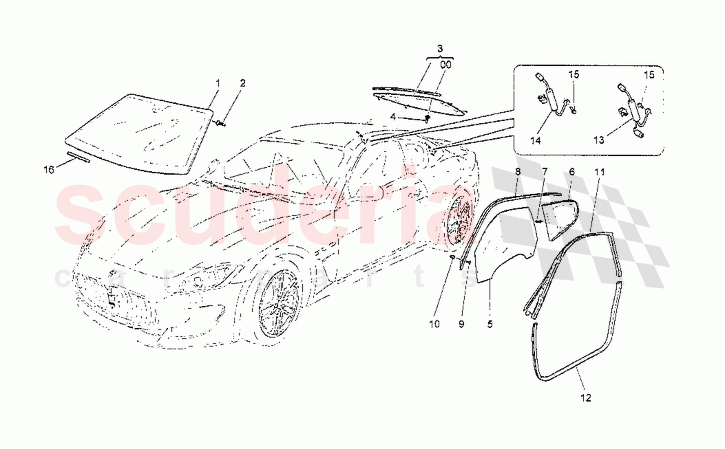 Windows and Window Strips of Maserati Maserati GranTurismo MC Stradale