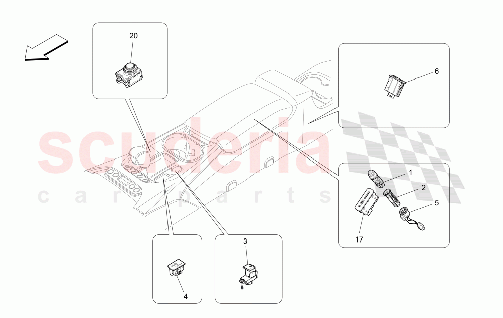 CENTRE CONSOLE DEVICES of Maserati Maserati GranCabrio (2016+) MC