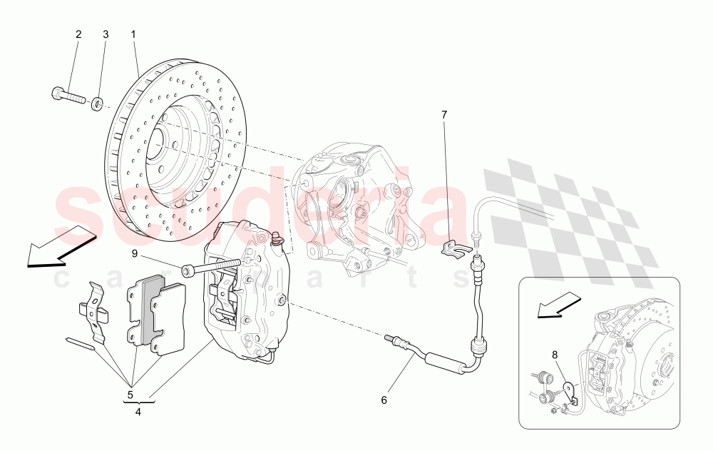 BRAKING DEVICES ON REAR WHEELS of Maserati Maserati GranCabrio (2016+) MC