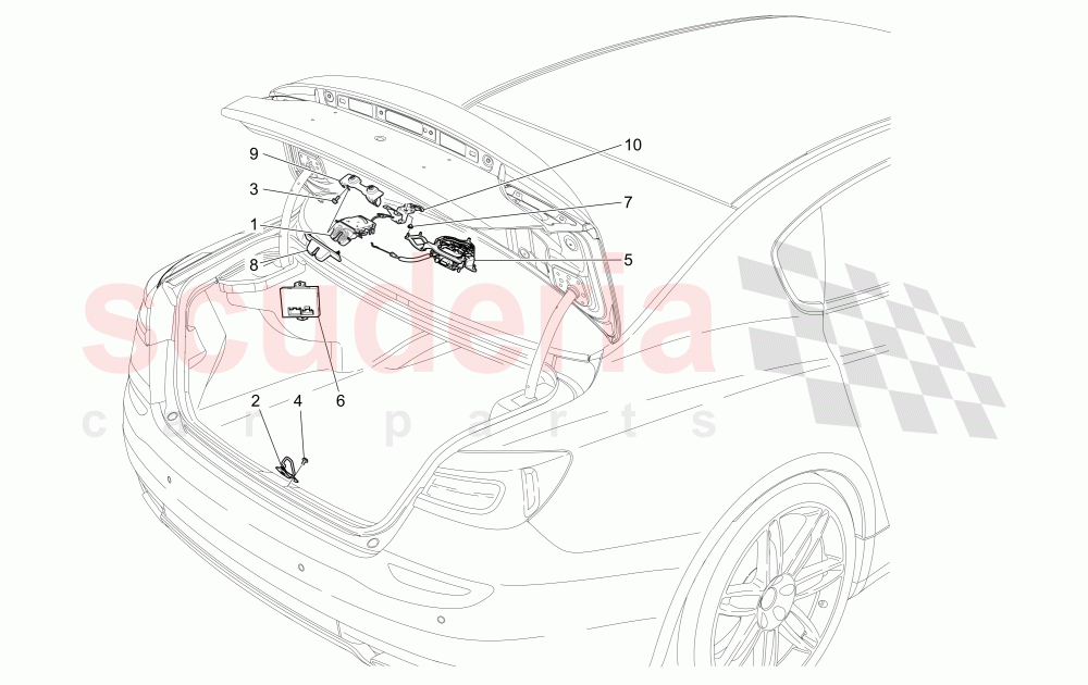 REAR LID OPENING CONTROL (Available with: POWER LIFTGATE WITH KICK SENSOR) of Maserati Maserati Quattroporte (2013+) GTS