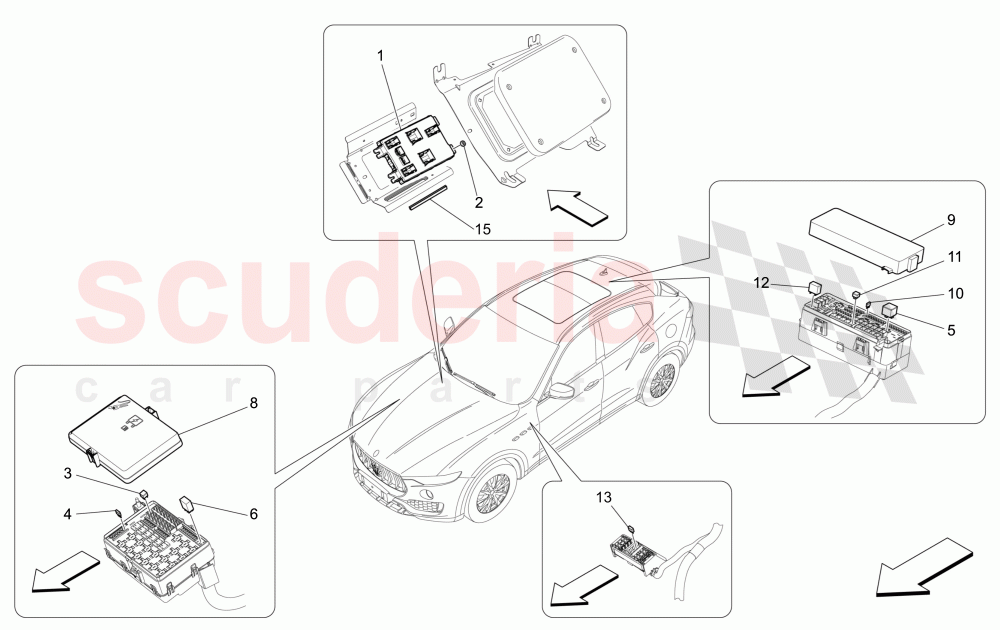 RELAYS, FUSES AND BOXES of Maserati Maserati Levante (2017+) S