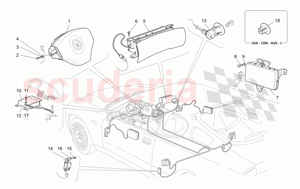 AIRBAG SYSTEM of Maserati Maserati 4200 Coupe (2002-2004) GT