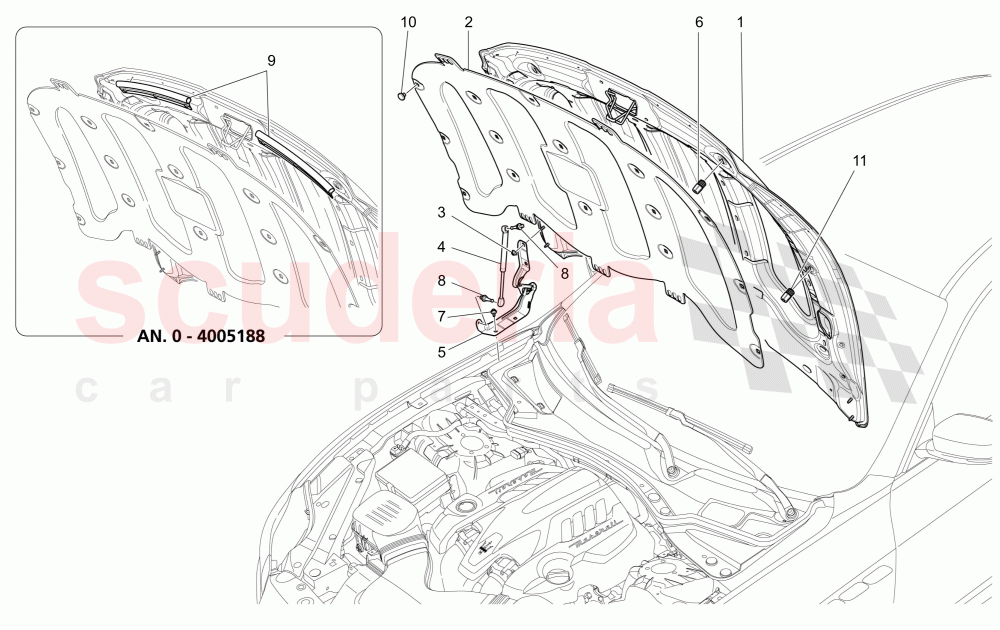 FRONT LID of Maserati Maserati Quattroporte (2017+) S Q4