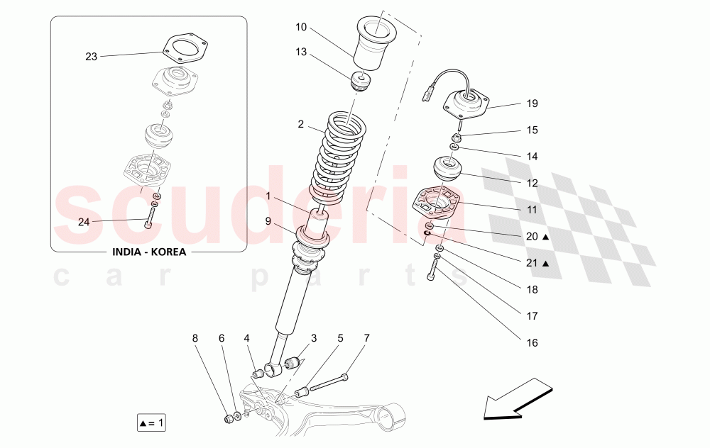 FRONT SHOCK ABSORBER DEVICES (Available with: Skyhook System) of Maserati Maserati GranTurismo (2017+) Special Edition Auto