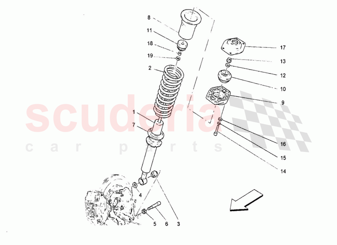 Rear Shock Absorber Device of Maserati Maserati GranTurismo MC Stradale