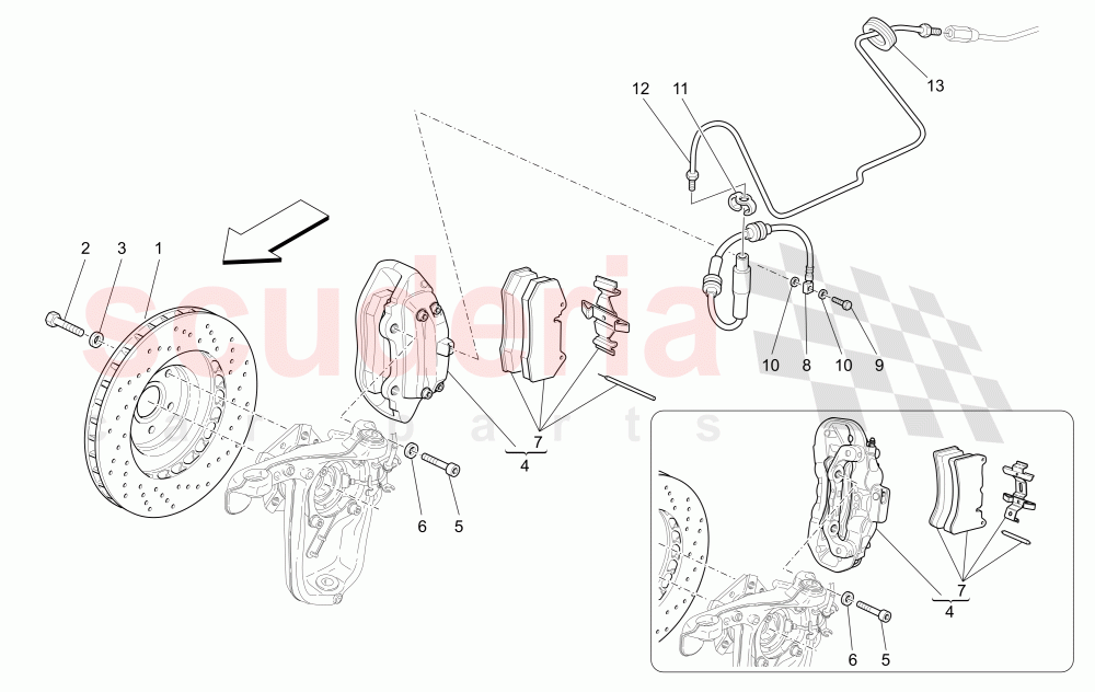 BRAKING DEVICES ON FRONT WHEELS (Available with: Special Edition) of Maserati Maserati GranTurismo (2017+) Special Edition Auto