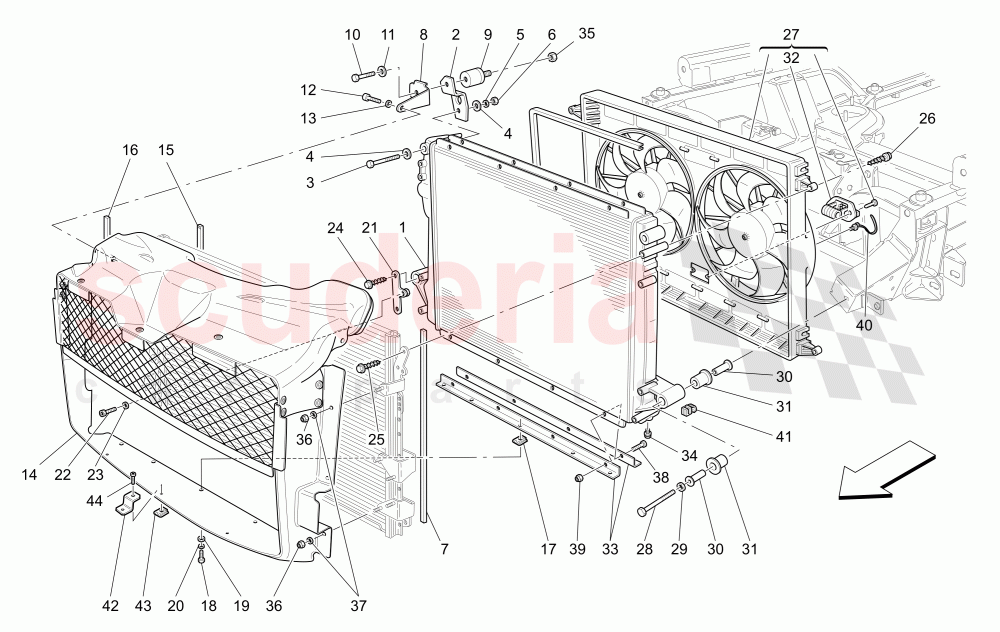 COOLING: AIR RADIATORS AND DUCTS of Maserati Maserati Quattroporte (2008-2012) 4.2