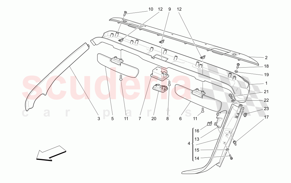 ROOF PANEL UPHOLSTERY AND ACCESSORIES of Maserati Maserati 4200 Spyder (2005-2007) CC