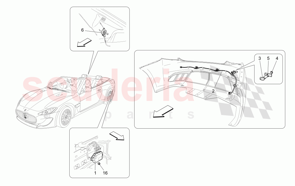 PARKING SENSORS of Maserati Maserati GranCabrio (2016+) MC Centennial