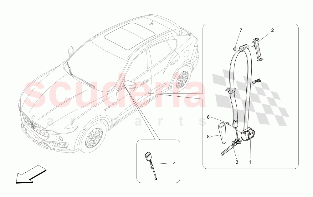 FRONT SEATBELTS of Maserati Maserati Levante (2017+) S