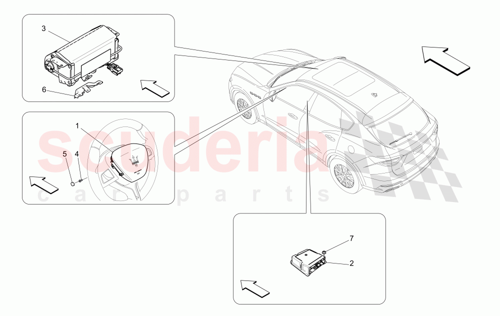 FRONT AIRBAG SYSTEM of Maserati Maserati Levante (2017+) Diesel