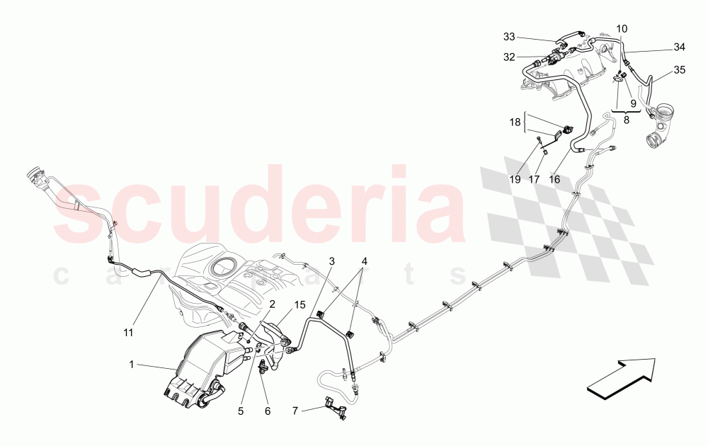 FUEL VAPOUR RECIRCULATION SYSTEM of Maserati Maserati Levante (2017+)