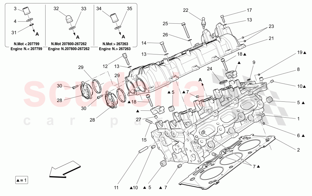 RH CYLINDER HEAD of Maserati Maserati Ghibli (2017+) S