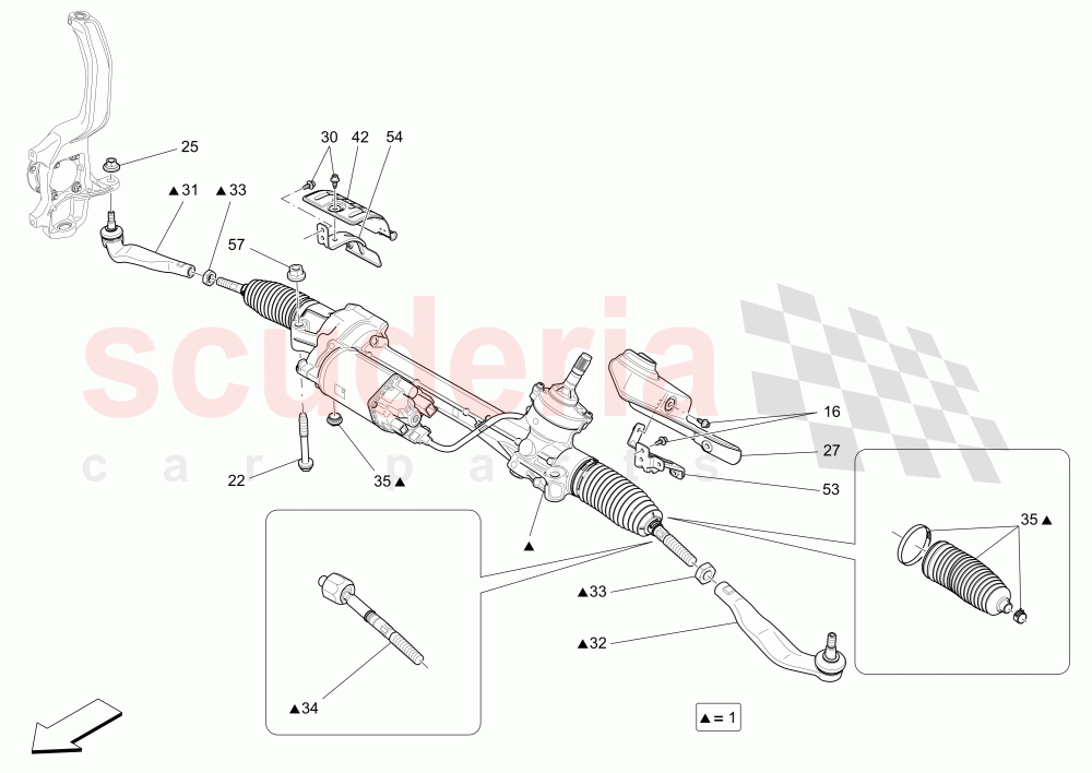 COMPLETE STEERING RACK UNIT of Maserati Maserati Quattroporte (2017+) S Q4