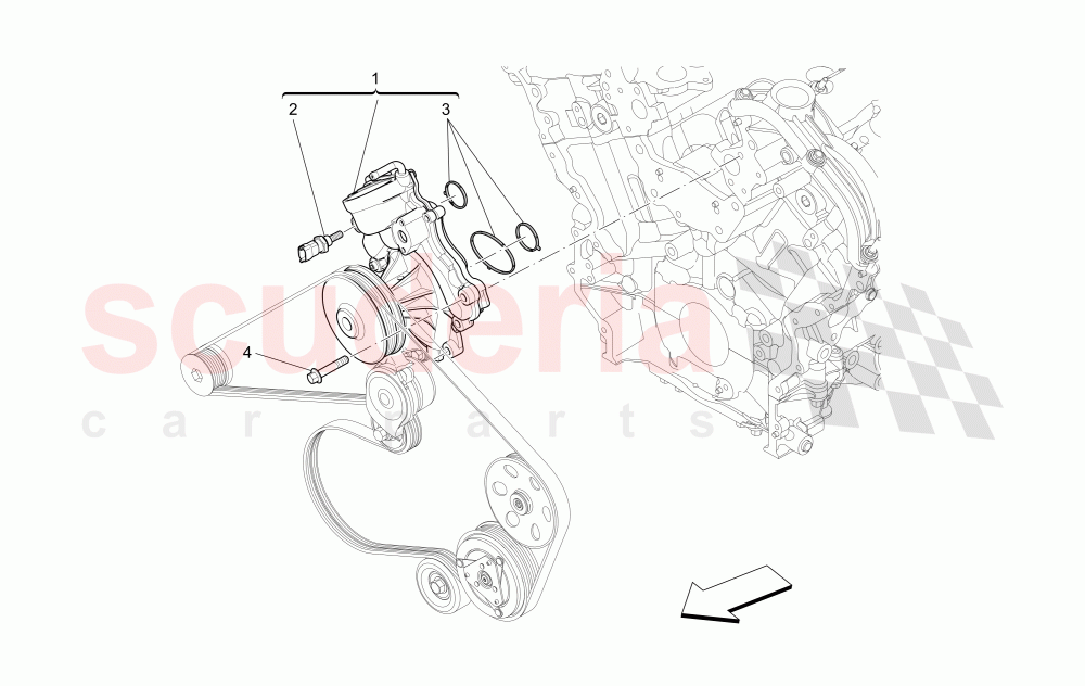 COOLING SYSTEM: WATER PUMP of Maserati Maserati Levante (2017+) Diesel