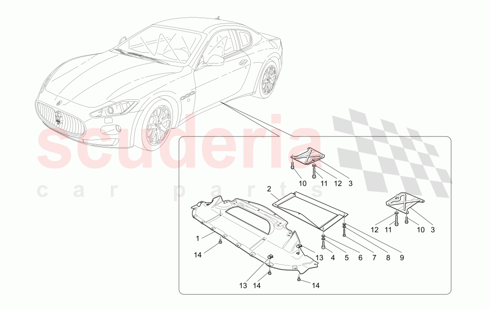 UNDERBODY AND UNDERFLOOR GUARDS of Maserati Maserati GranTurismo (2009-2012) S Auto