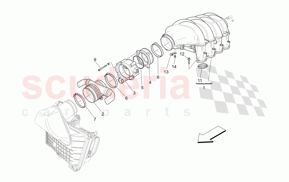 INTAKE MANIFOLD AND THROTTLE BODY of Maserati Maserati GranCabrio (2013-2015) MC