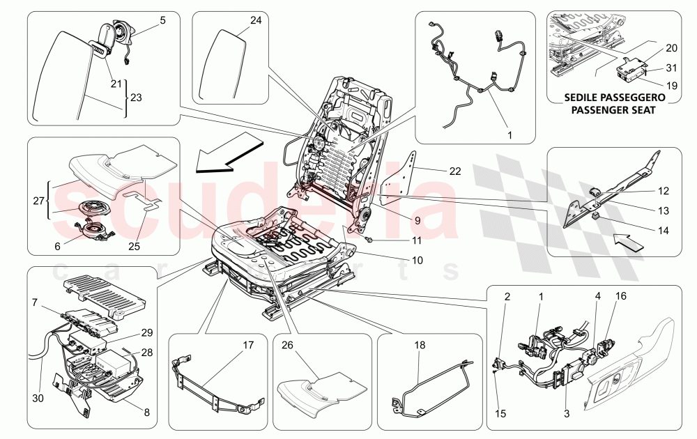 FRONT SEATS: MECHANICS AND ELECTRONICS (Available with: Rear Seat Entertainment+Tv Tuner (DVBT)Not available with: SPORT EQUIPMENT) of Maserati Maserati Quattroporte (2013-2016) V6 330bhp