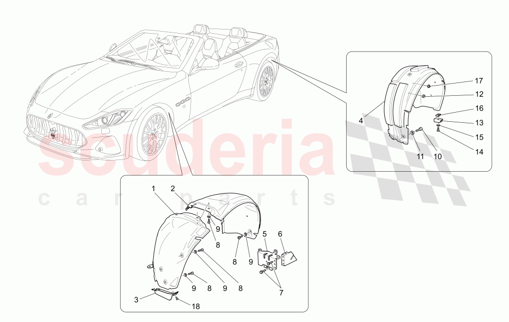 WHEELHOUSE AND LIDS of Maserati Maserati GranCabrio (2016+) MC