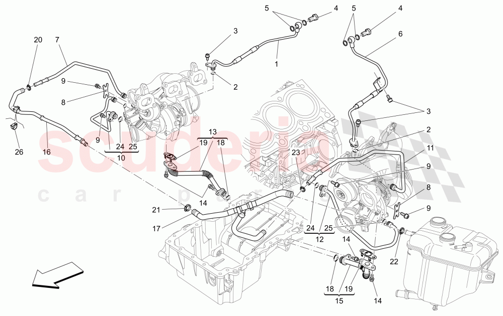 TURBOCHARGING SYSTEM: LUBRICATION AND COOLING of Maserati Maserati Ghibli (2014-2016) S