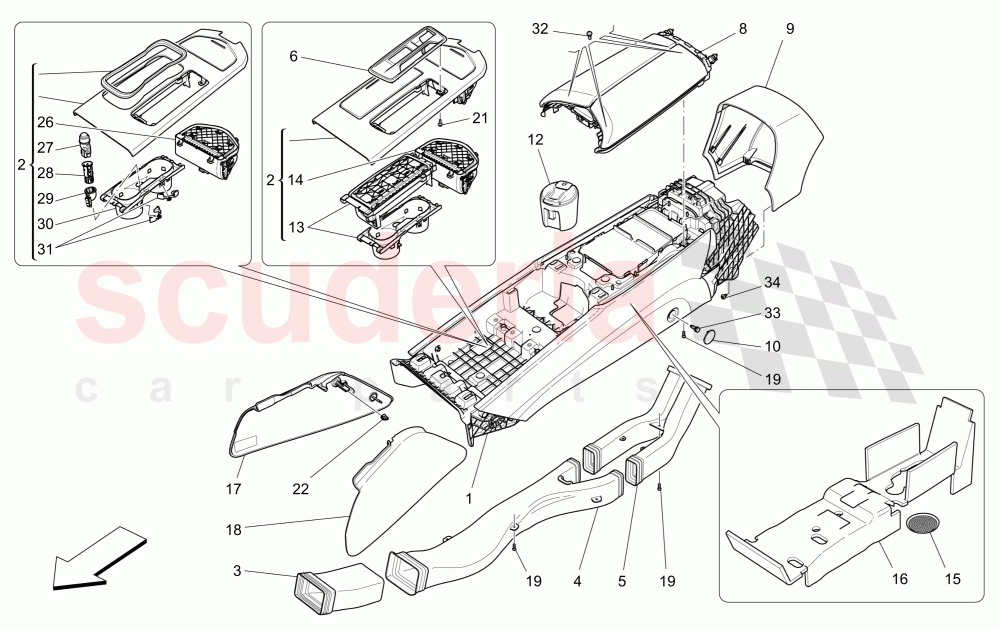 ACCESSORY CONSOLE AND CENTRE CONSOLE of Maserati Maserati Ghibli (2014-2016)