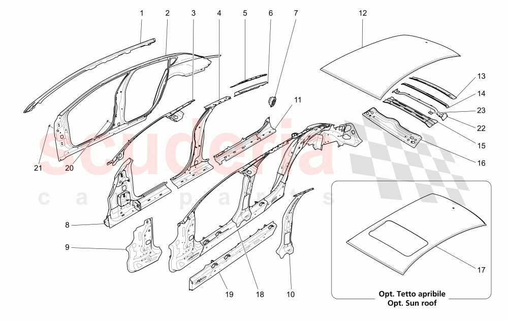 BODYWORK AND CENTRAL OUTER TRIM PANELS of Maserati Maserati Quattroporte (2017+) S Q4