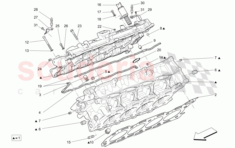 RH CYLINDER HEAD of Maserati Maserati Quattroporte (2013+) GTS