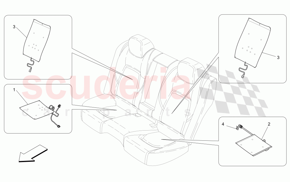 REAR SEATS: MECHANICS AND ELECTRONICS (Not available with: COMFORT-LUXURY REAR SEATS WITH CENTRAL CONSOLE, SPORT 8-WAY POWER FRONT SEATS, 12 WAYS WITH MEMORIES FOR LEVANTE MY18/19, SPORT EQUIPMENT) of Maserati Maserati Quattroporte (2013-2016) V6 330bhp