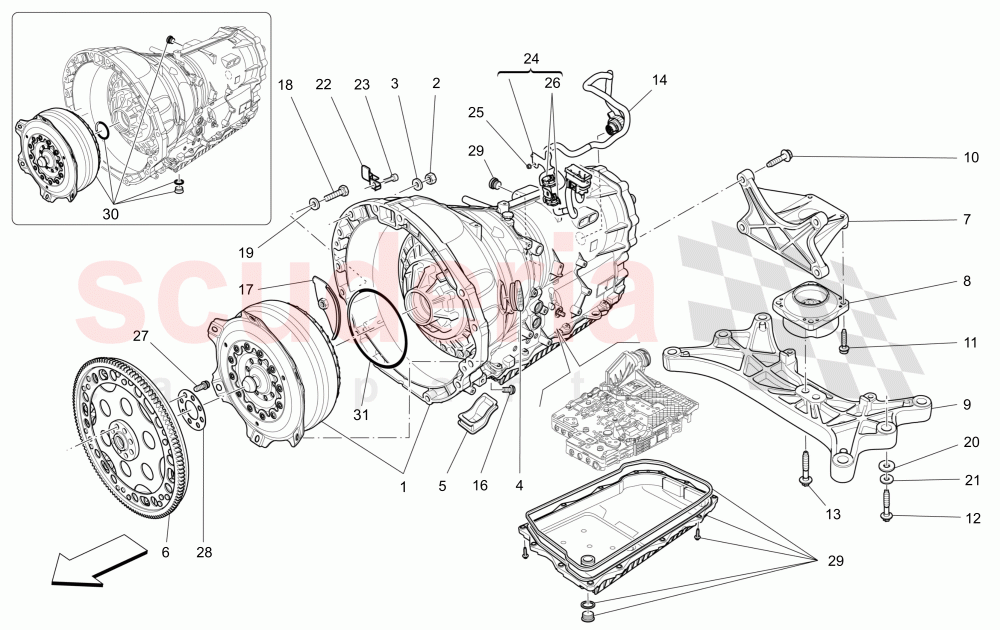 GEARBOX HOUSINGS of Maserati Maserati Quattroporte (2013-2016) V6 330bhp