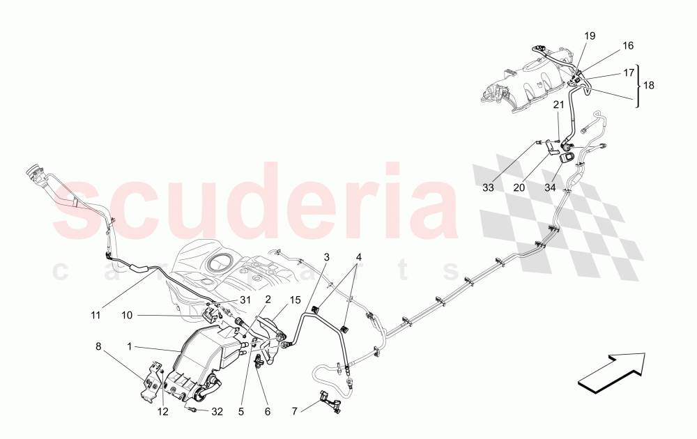FUEL VAPOUR RECIRCULATION SYSTEM of Maserati Maserati Ghibli (2017+) S