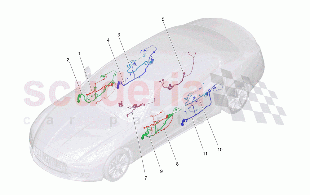 MAIN WIRING (Not available with: CENTRALIZED ELECTRICAL LOCKING) of Maserati Maserati Quattroporte (2017+) S V6 410bhp