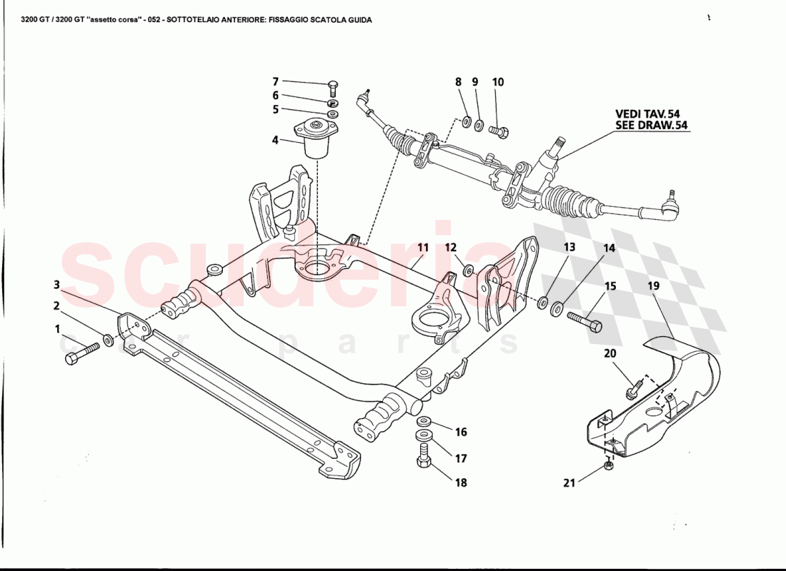 FRONT SUBFRAME: STEERING BOX FASTENING of Maserati Maserati 3200 GT / Assetto Corsa