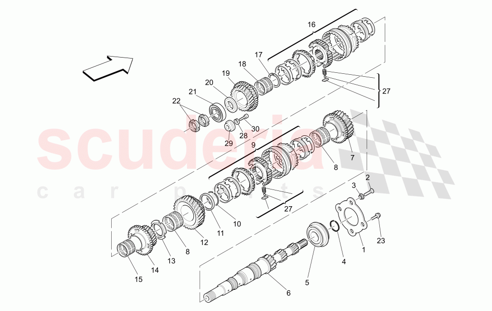 MAIN SHAFT GEARS of Maserati Maserati GranTurismo (2008-2010) S