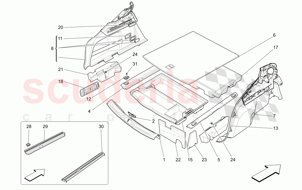 LUGGAGE COMPARTMENT MATS of Maserati Maserati Levante (2017+)