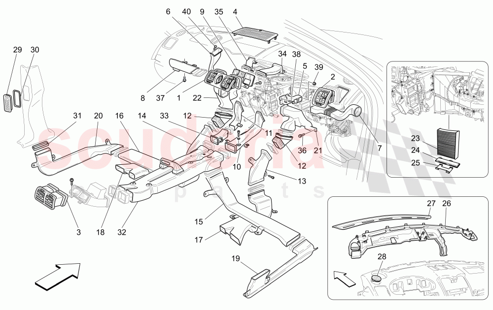 A/C UNIT: DIFFUSION of Maserati Maserati Quattroporte (2008-2012) S 4.7