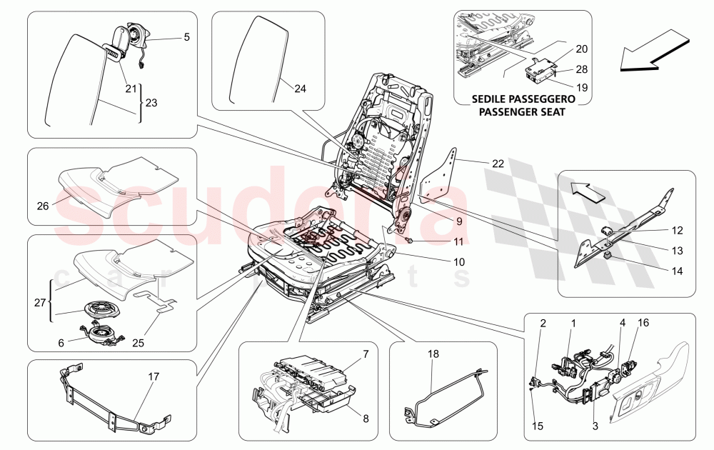 FRONT SEATS: MECHANICS AND ELECTRONICS (Not available with: Rear Seat Entertainment+Tv Tuner (DVBT), SPORT EQUIPMENT) of Maserati Maserati Quattroporte (2013-2016) V6 330bhp