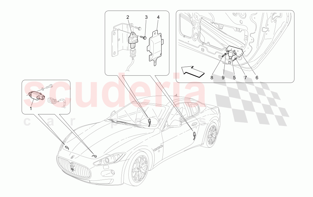 CRASH SENSORS of Maserati Maserati GranTurismo (2009-2012) S Auto