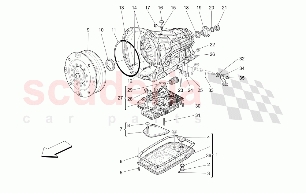 GEARBOX HOUSINGS of Maserati Maserati Quattroporte (2003-2007) Auto