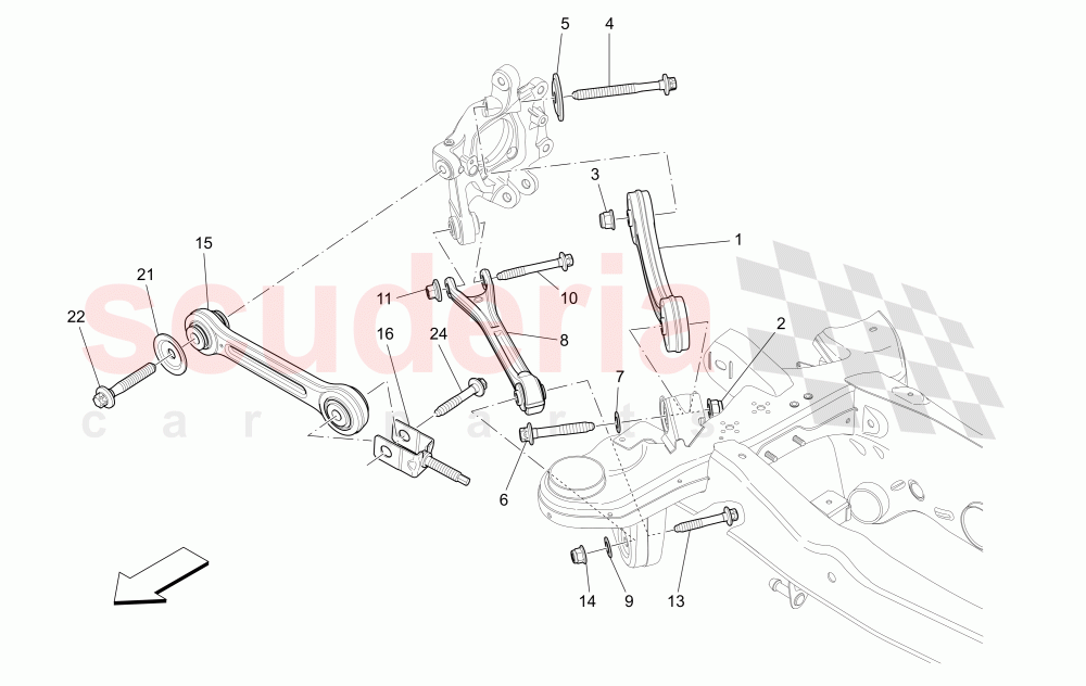 REAR SUSPENSION of Maserati Maserati Ghibli (2014-2016) S Q4