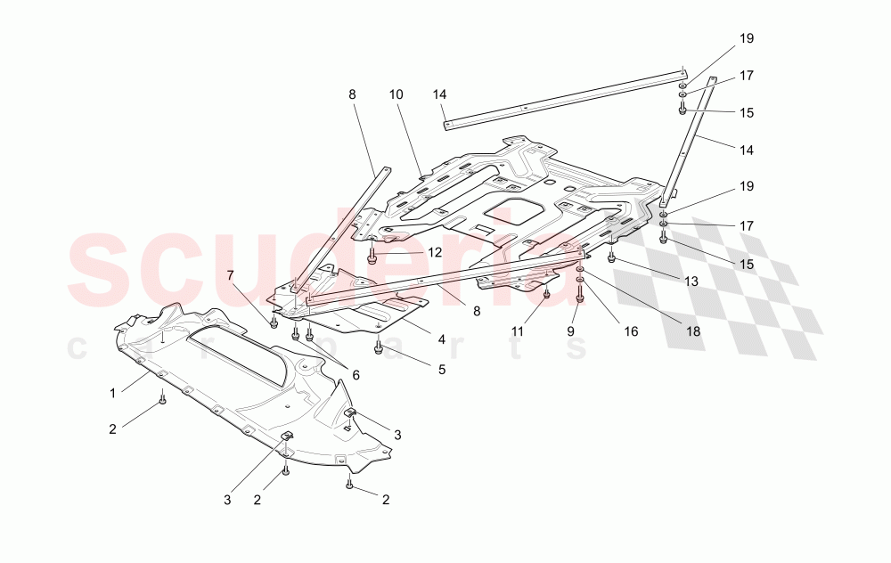 UNDERBODY AND UNDERFLOOR GUARDS of Maserati Maserati GranCabrio (2011-2012) Sport