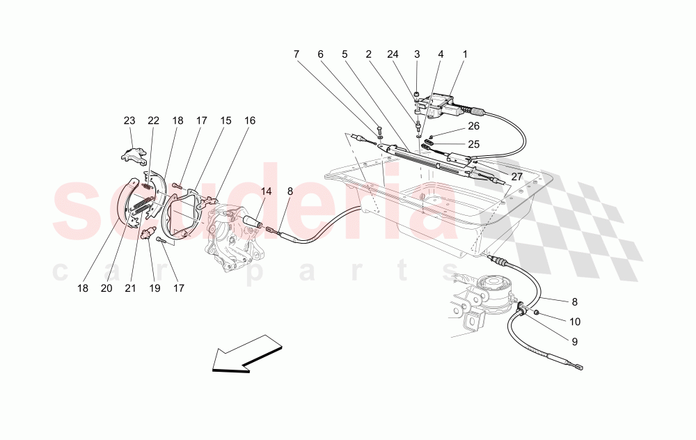 PARKING BRAKE of Maserati Maserati GranCabrio (2010-2012)