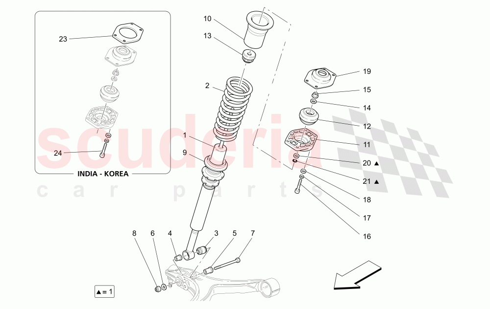 FRONT SHOCK ABSORBER DEVICES of Maserati Maserati GranCabrio (2011-2012) Sport