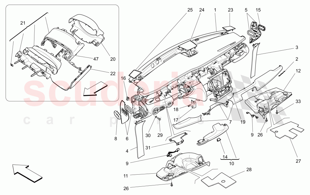 DASHBOARD UNIT of Maserati Maserati Quattroporte (2013-2016) S Q4