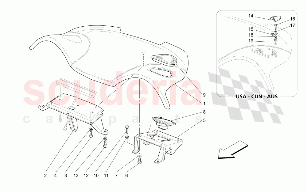 REAR PARCEL SHELF of Maserati Maserati 4200 Coupe (2002-2004) GT