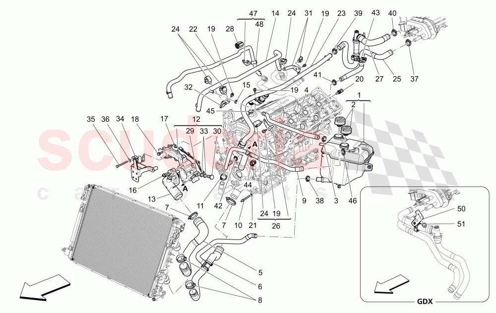 COOLING SYSTEM: NOURICE AND LINES (Not available with: FOUR-ZONE AUTOMATIC CLIMA) of Maserati Maserati Quattroporte (2013-2016) S V6 410bhp