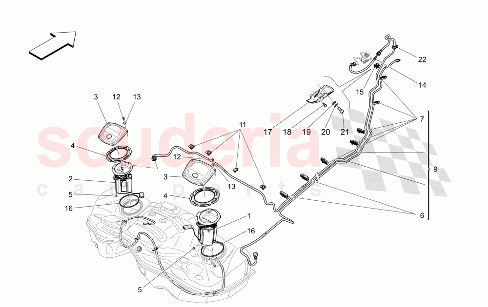 FUEL PUMPS AND CONNECTION LINES of Maserati Maserati Ghibli (2014-2016)