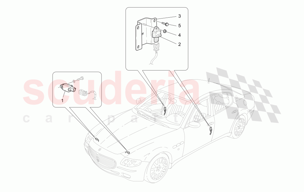 CRASH SENSORS of Maserati Maserati Quattroporte (2009-2012) Sport GTS