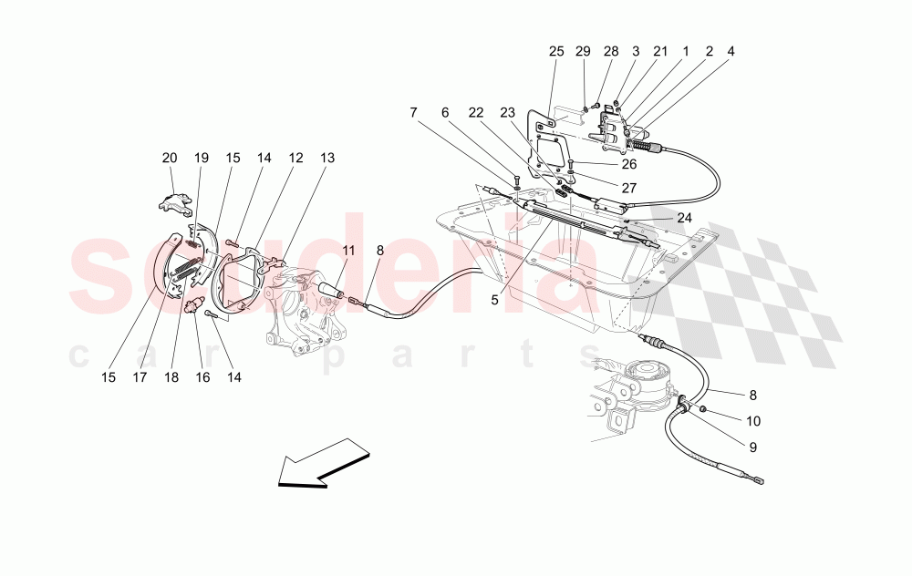 PARKING BRAKE of Maserati Maserati GranCabrio (2016+) MC Centennial