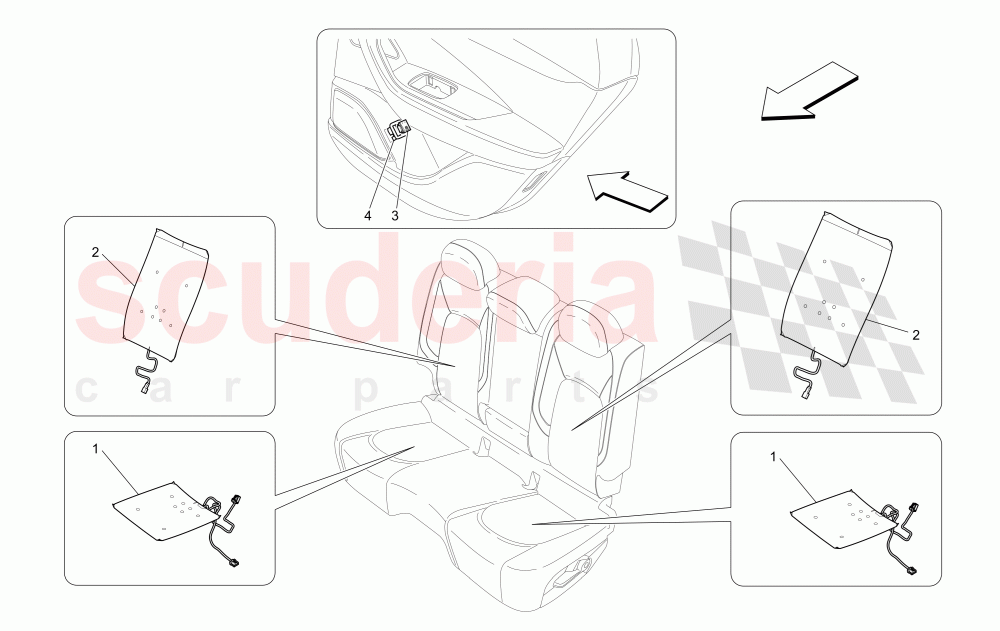 REAR SEATS: MECHANICS AND ELECTRONICS (Not available with: SPORT 8-WAY POWER FRONT SEATS, 12 WAYS WITH MEMORIES FOR LEVANTE MY18/19, SPORT EQUIPMENT) of Maserati Maserati Levante (2017+) S