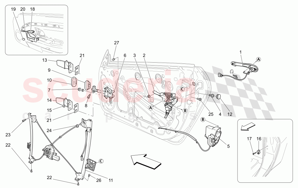 FRONT DOORS: MECHANISMS of Maserati Maserati GranTurismo (2017+) Special Edition CC